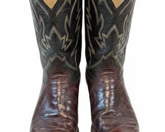 Vintage Mens Ostrich Leg Skin Cowboy Boots