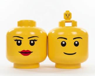 LEGO Large Minifigure Storage Heads Girl and Boy