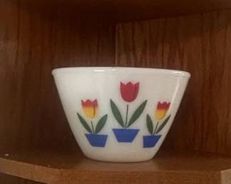 Vintage Fire King Tulip Milk Glass Kitchenware