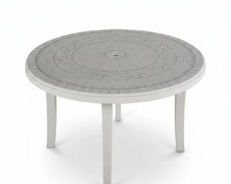 Round Mosaic Tile Patio Dining Table