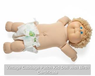 Vintage Cabbage Patch Kid Doll with Birth Certificate