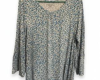 Croft  Barrow Womens Geometric Print LongSleeve Top