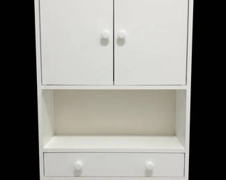 White Laminate Computer Desk with Hutch second image