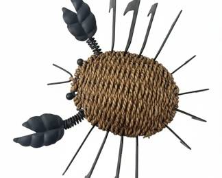 Woven Wicker Crab Wall Decor