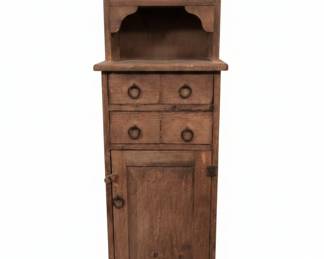 Antique Pine Jelly Cupboard with Drawers third image
