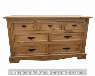 Rustic Solid Pine Drawer Dresser second image