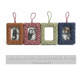 Handmade YarnWrapped Photo Frame Ornaments