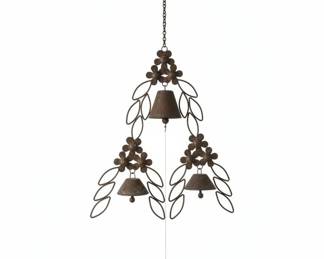 Vintage Floral Metal Hanging Bell Chime