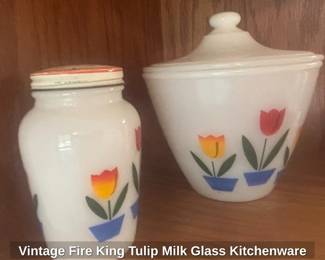 Vintage Fire King Tulip Milk Glass Kitchenware second image