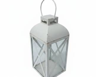 Set of White Metal XCross Decorative Lanterns