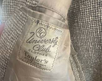 Vintage University Club Clothes Wool Sport Coat  Taylors Store for Men
