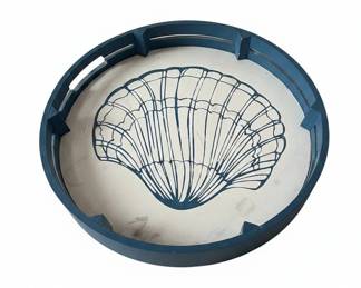 White Swirl Ceramic Planter on Metal Scroll Stand fourth image