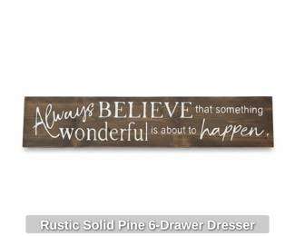 Rustic Solid Pine Drawer Dresser