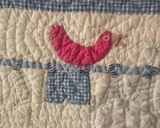 Vintage Wash Day Quilt with Clothesline Theme second image