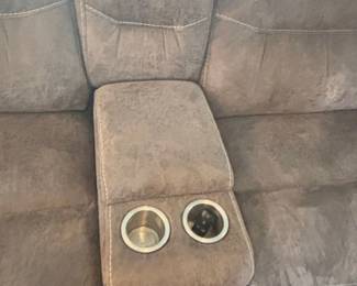 Brown Power Reclining Sectional with Console and Cup Holders third image