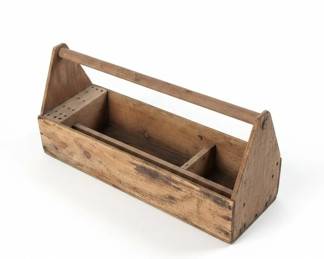 Vintage Primitive Wooden Tool Carrier or Tote