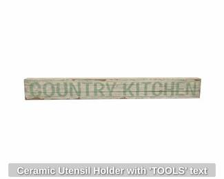 Ceramic Utensil Holder with TOOLS text second image