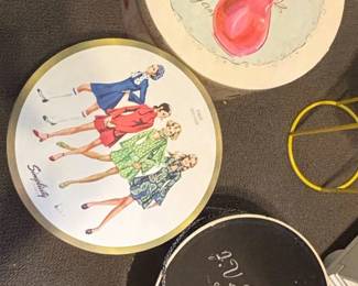 Vintage Round Hat Box Trio