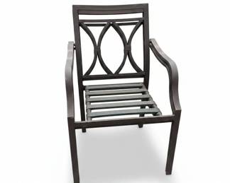 Cast Aluminum Patio Armchair with Lattice Back