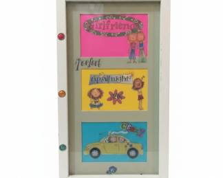 Girlfriends Cartoon TriplePanel Framed Wall Art