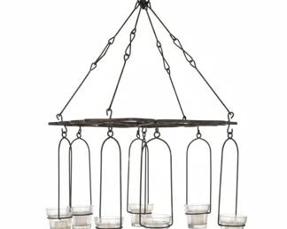 Wrought Iron Votive Hanging Candle Chandelier