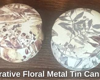 Decorative Floral Metal Tin Canisters