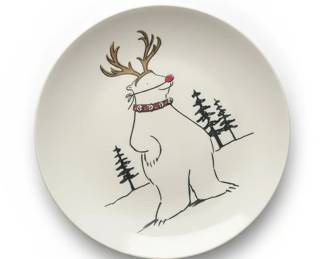 Pottery Barn Preston Polar Bear Holiday Appetizer Plates