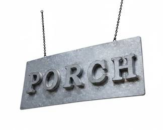 Galvanized Metal PORCH Hanging Sign