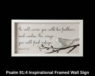 Psalm Inspirational Framed Wall Sign