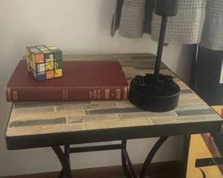Mosaic Tile Top Metal Accent Table