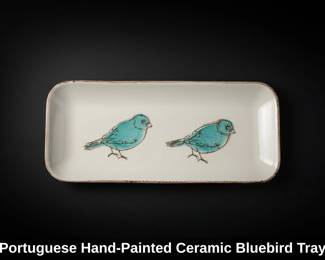 Portuguese HandPainted Ceramic Bluebird Tray