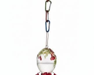 Decorative Floral Glass Hummingbird Feeder