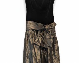 Vintage Black Velvet and Satin Strapless Dress