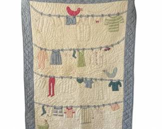 Vintage Wash Day Quilt with Clothesline Theme