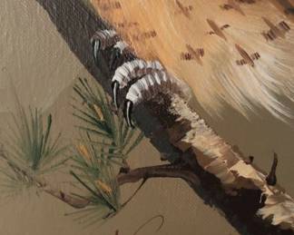 W. Steele Original Oil Painting of an Owl second image