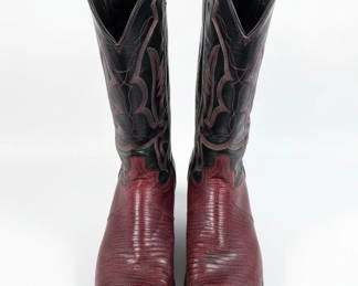 Vintage Mens Tony Lama Teju Lizard Skin Cowboy Boots