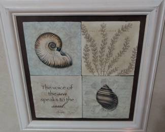 Coastal Shell Motif Framed Wall Art