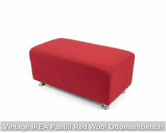 Vintage IKEA Pastill Red Wool Ottoman or Bench second image