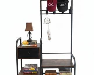 Industrial Style in Entryway Hall Tree with Coat Rack, Shoe Bench, and Storage Drawer