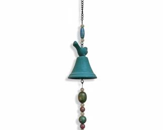 Handcrafted Ceramic Bird Wind Chime with Beaded Strand