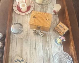 Vintage Decorative Tray with Collectibles