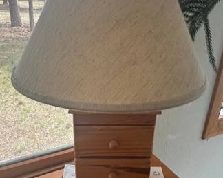 Vintage ThreeDrawer Wooden MiniChest Table Lamp