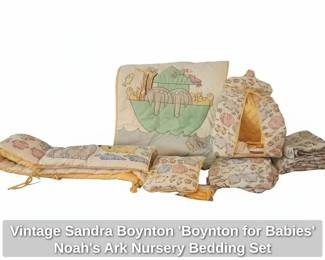 Vintage Sandra Boynton Boynton for Babies Noahs Ark Nursery Bedding Set