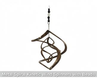 Metal Spiral Kinetic Wind Spinners with Beads second image