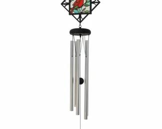 Cardinal Stained Glass Wind Chime