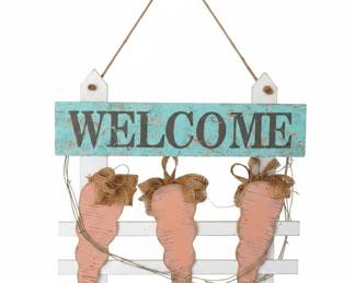 Rustic Farmhouse Carrot Welcome Wall Sign