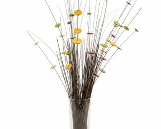 Modern Decorative Branch and Wood Disc Arrangement