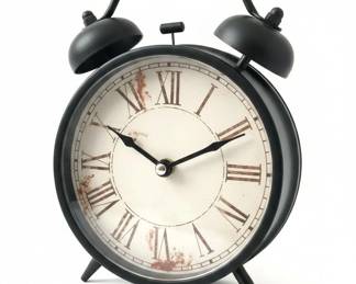 VintageStyle Twin Bell Analog Alarm Clock with Distressed Dial