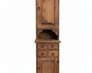 Antique Pine Jelly Cupboard with Drawers