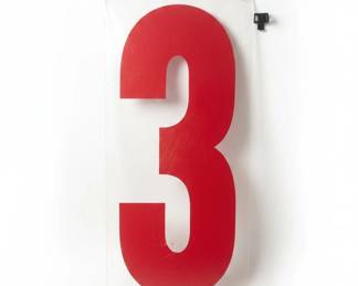 Large Red Acrylic Number Sign